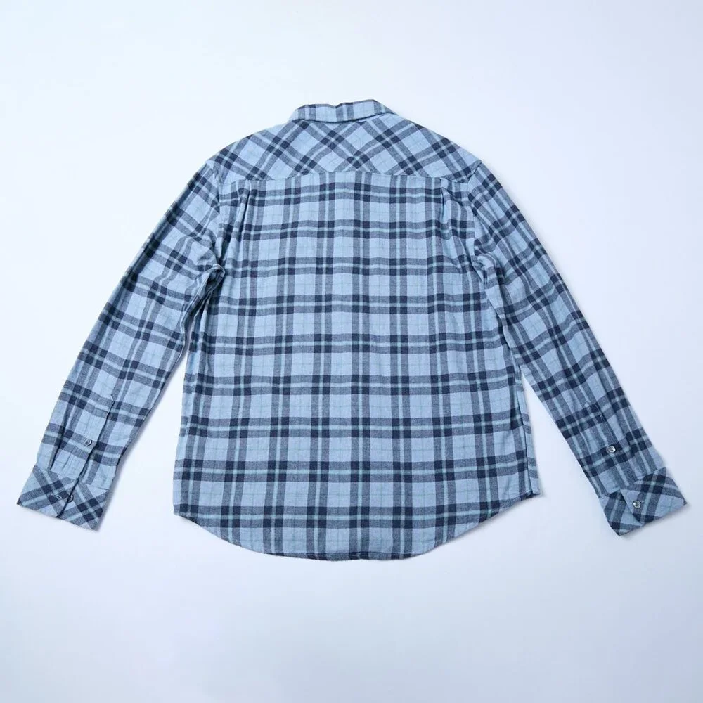 Rails Lennox Plaid Flannel Button Down Shirt Algae Melange Blue Medium NWT